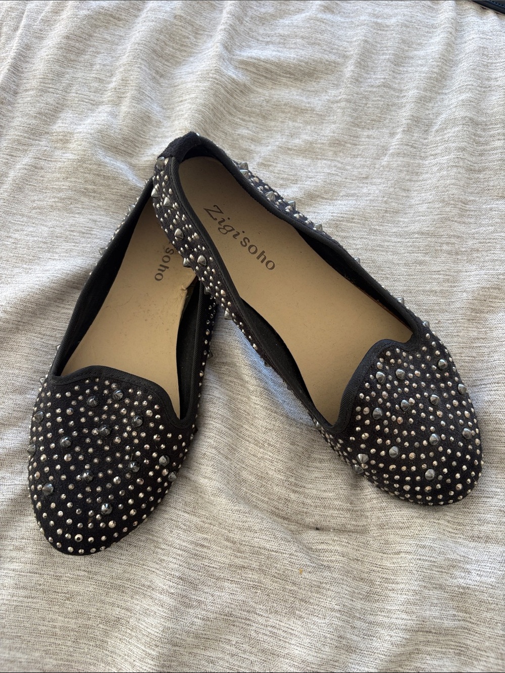 Zigi Soho Black Studded Women's Flats